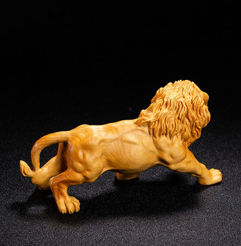 Sculpture Lion en Bois