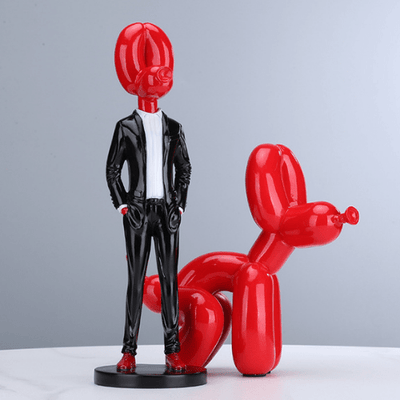 Sculpture Chien Ballon Rouge