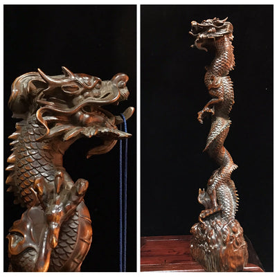 Statue Dragon Bois