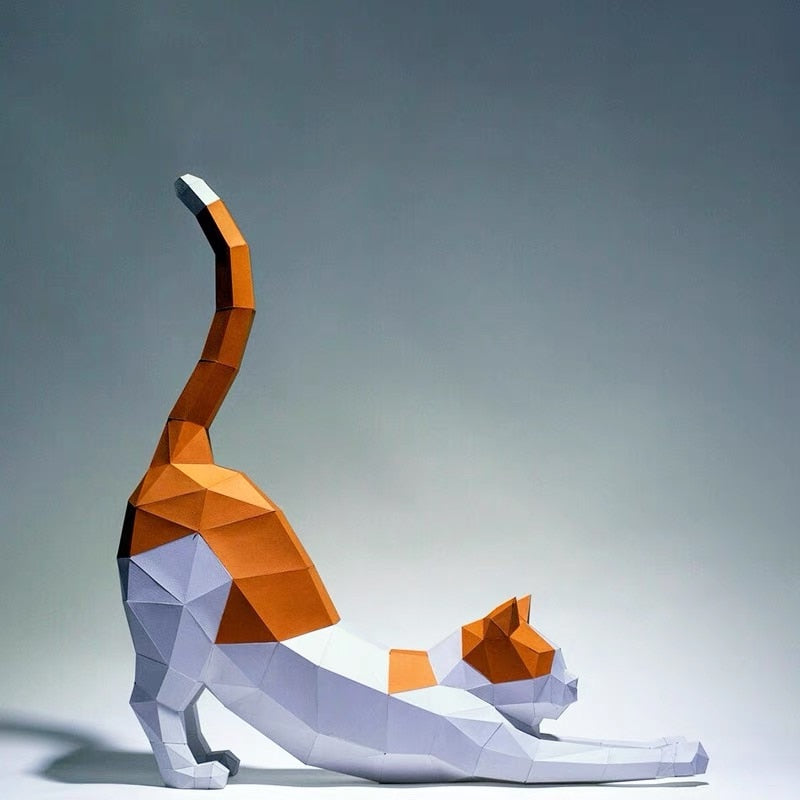 Origami Cat Statue