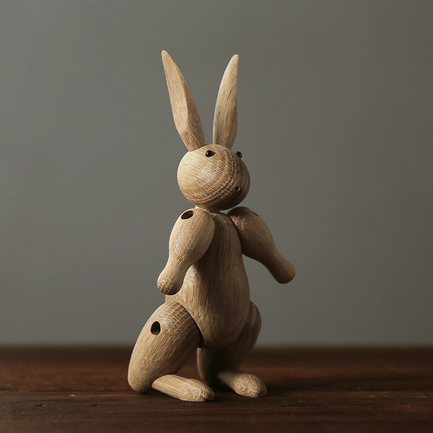 Wooden Rabbit Statue