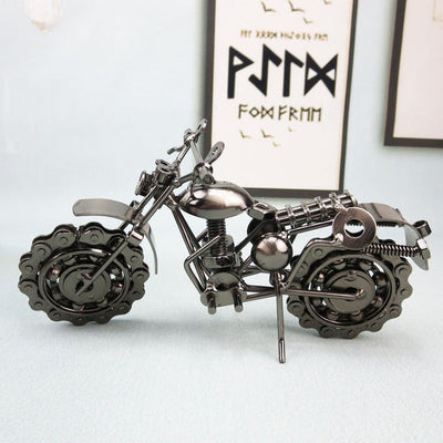 Metal Motorcycle Statue